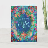 Hübsch Blauer Flora Inspirivity Happy Oaster Karte (Vorderseite)