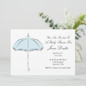 Hübsch Blauer Sonnenschirm Einladung (Stehend Vorderseite)