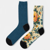 Hübsch-blaugelbe Muster ungleichmäßig Socken (Linkes Detail)