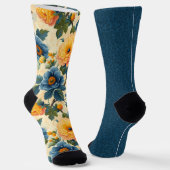 Hübsch-blaugelbe Muster ungleichmäßig Socken (Gewinkelt)
