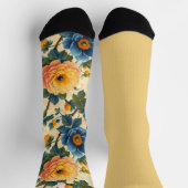 Hübsch-blaugelbe Muster ungleichmäßig Socken (Oben)