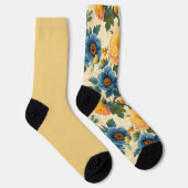 Hübsch-blaugelbe Muster ungleichmäßig Socken (Rechts)