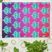 Hübsch Blaugrün türkisfarbene aquamarine Schildkrö Geschirrtuch (Gefaltet)