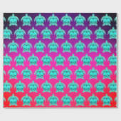 Hübsch-blaugrünes türkisfarbenes aquamarines Schil Geschenkpapier (Flach)