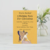 Hübsch Blond Birthday Fairy Butterfly Wings Yellow Einladung (Stehend Vorderseite)