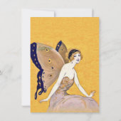 Hübsch Blond Birthday Fairy Butterfly Wings Yellow Einladung (Rückseite)
