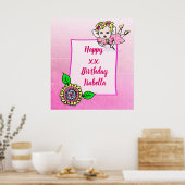 Hübsch Blonde Fairy Girl Happy Birthday Poster (Küche)