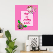 Hübsch Blonde Fairy Girl Happy Birthday Poster (Heimbüro)