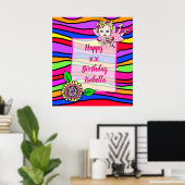 Hübsch Blonde Fairy Girl Happy Birthday Poster (Heimbüro)