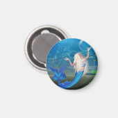 Hübsch Blonde Mermaid mit Blase Magnet (Vorderseite/Rückseite)