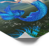 Hübsch Blonde Mermaid mit Blase Poster (Ecke)
