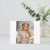 Hübsch Blonde V2 Mucha Art Postkarte (Stehend Vorderseite)