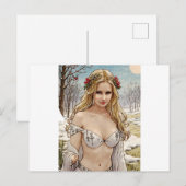 Hübsch Blonde V2 Mucha Art Postkarte (Vorne/Hinten)