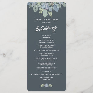 Hübsch Blooms Vintag Gardens Hochzeitsprogramm Programm