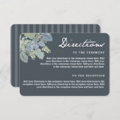 Hübsch Blooms Vintage Gärten Hochzeitsrichtungen Begleitkarte (Vorne/Hinten)