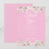 Hübsch Blossom Pink Baby Girl Danke Gedicht (Vorne/Hinten)
