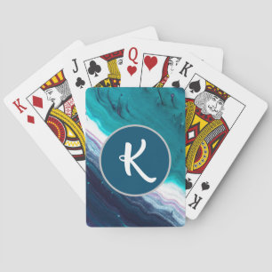Hübsch Blue Abstrakt Monogram Spielkarten