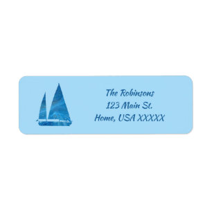 Hübsch Blue Abstrakt Sailboat