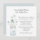 Hübsch Blue Bells & Mason Jar Hochzeit Einladung (Vorne/Hinten)