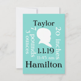 Hübsch Blue Birth Ankündigung