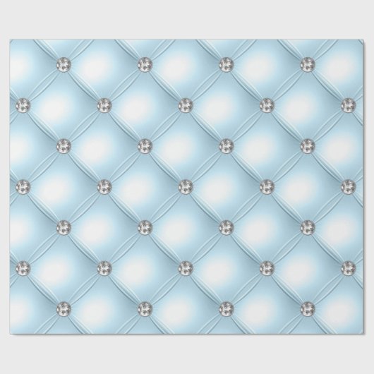 Hübsch Blue Bling Jewels Puffy Geschenkpapier (Flach)