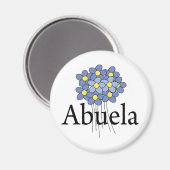 Hübsch Blue Blume Abuela T - Shirt Magnet (Vorderseite/Rückseite)