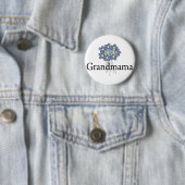 Hübsch Blue Blume Grandmama T - Shirt Button (Beispiel)