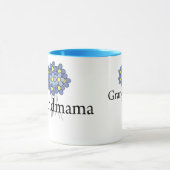 Hübsch Blue Blume Grandmama T - Shirt Tasse (Zentrum)