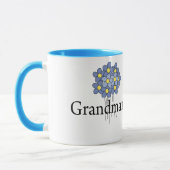 Hübsch Blue Blume Grandmama T - Shirt Tasse (Links)