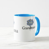 Hübsch Blue Blume Grandmama T - Shirt Tasse (VorderseiteRechts)