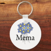 Hübsch Blue Blume MeMa T - Shirt Schlüsselanhänger (Vorderseite)