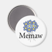 Hübsch Blue Blume Memaw T - Shirt Magnet (Vorderseite/Rückseite)
