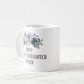 Hübsch Blue Blume Mit Monogramm beste Enkelin Kaffeetasse (Vorderseite Links)