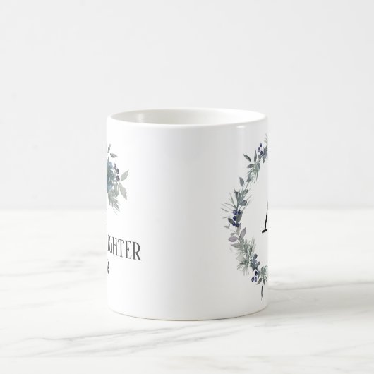 Hübsch Blue Blume Mit Monogramm beste Enkelin Kaffeetasse (Mittel)