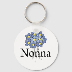 Hübsch Blue Blume Nonna T - Shirt Schlüsselanhänger
