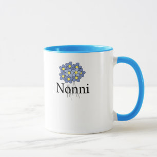 Hübsch Blue Blume Nonni T - Shirt Tasse