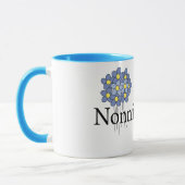 Hübsch Blue Blume Nonni T - Shirt Tasse (Links)