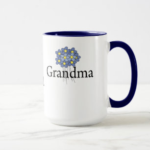 Hübsch Blue Blume Oma T - Shirt Tasse