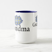 Hübsch Blue Blume Oma T - Shirt Tasse (Zentrum)