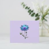 Hübsch Blue Blume Postkarte (Stehend Vorderseite)