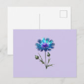Hübsch Blue Blume Postkarte (Vorne/Hinten)