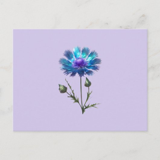 Hübsch Blue Blume Postkarte (Vorderseite)