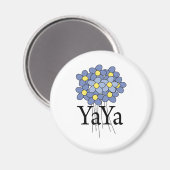 Hübsch Blue Blume YaYa T - Shirt Magnet (Vorderseite/Rückseite)
