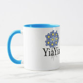 Hübsch Blue Blume YiaYia T - Shirt Tasse (Links)