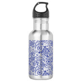Hübsch Blue Boho Chic Paisley Pattern Edelstahlflasche (Vorderseite)