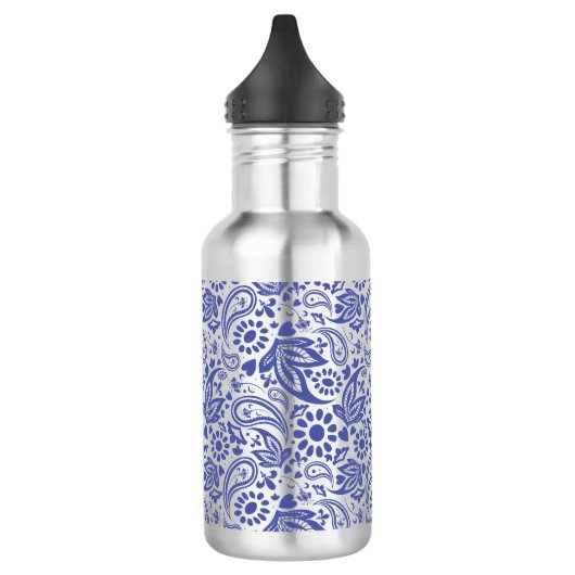 Hübsch Blue Boho Chic Paisley Pattern Edelstahlflasche (Links)