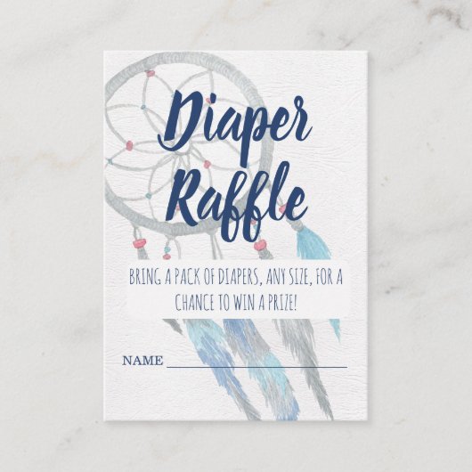 Hübsch Blue Boho Dreamcatcher Baby Dusche Begleitkarte (Vorderseite)