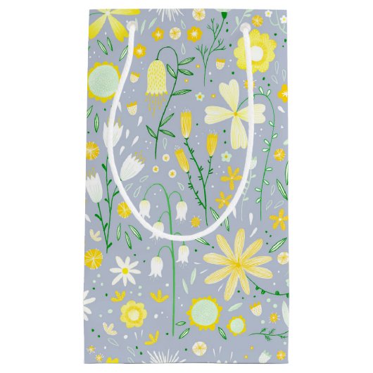 Hübsch Blue Botanic Wildblume Floral Kleine Geschenktüte (Vorderseite)