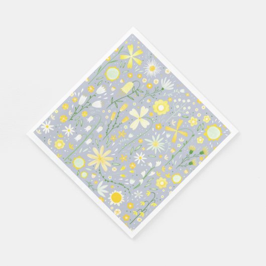 Hübsch Blue Botanic Wildblume Floral Serviette (Ecke)