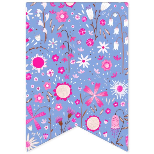 Hübsch Blue Botanic Wildblume Floral Wimpelkette (Zweite Fahne)